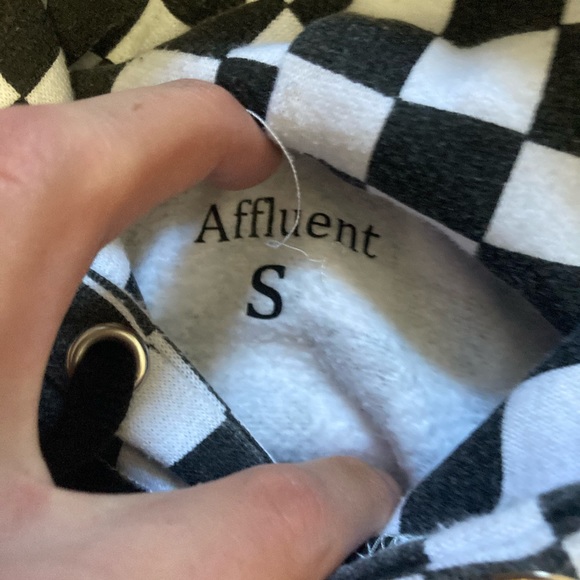 Checkered print hoodie sweatshirt men’s small AFFLUENT get the Bag 💰 - Picture 4 of 4